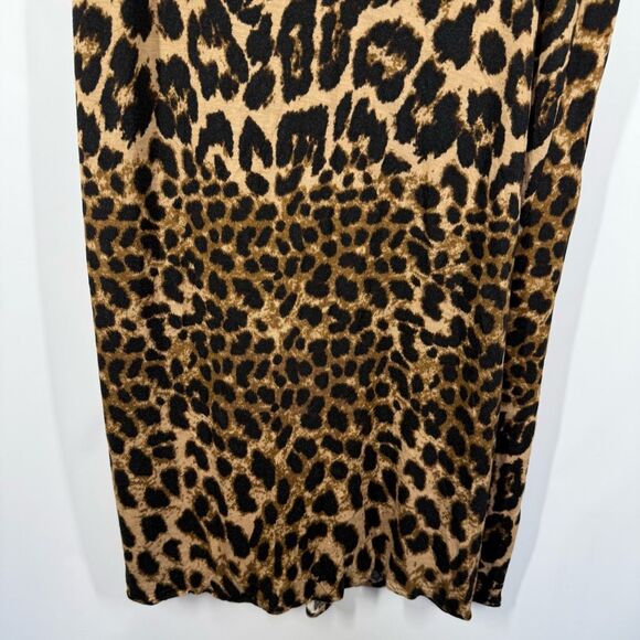 Black Label by Chico’s leopard long rayon lined skirt size 1   -- 8 Medium - Picture 6 of 9